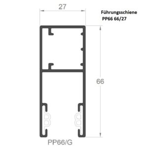 PP66 - ALU-Führungsschiene 66 x 27 mm