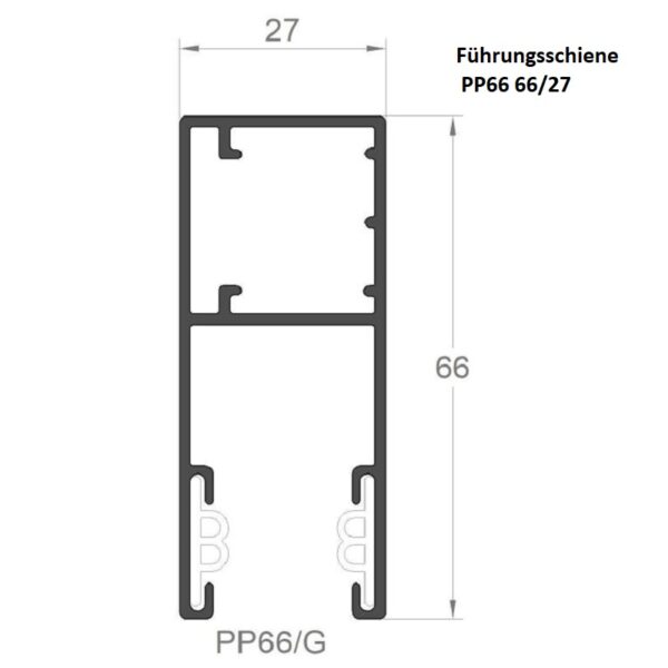PP66 - ALU-Führungsschiene 66 x 27 mm